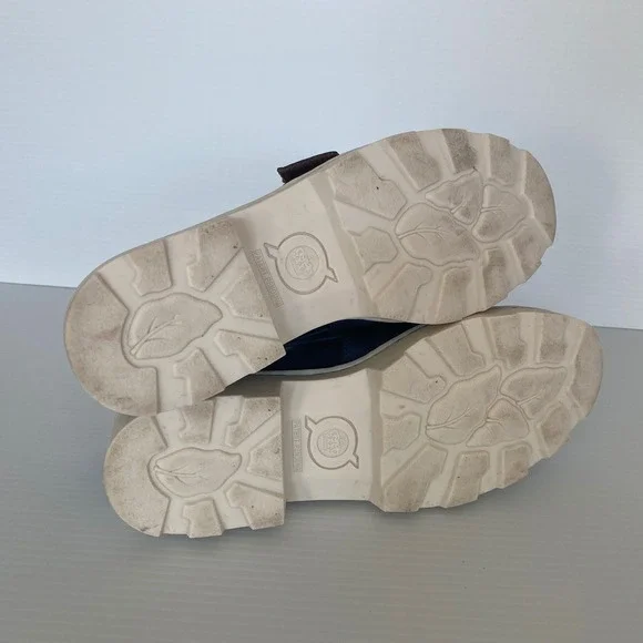 Born Contessa Navy Leather Buckle Platform Loafers Women Size 9 - Picture 10 of 11